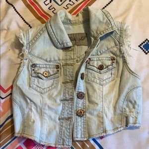 Cut off jean vest